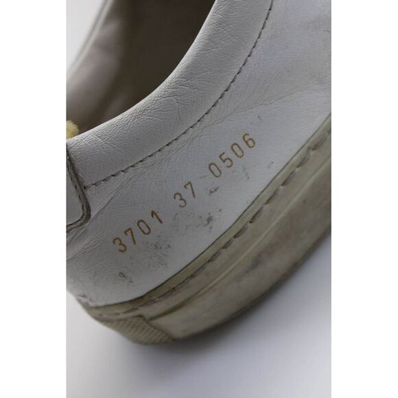 Woman by Common Projects Womens Leather Low Top Lace Up Sneakers White Size 7 - Picture 5 of 5